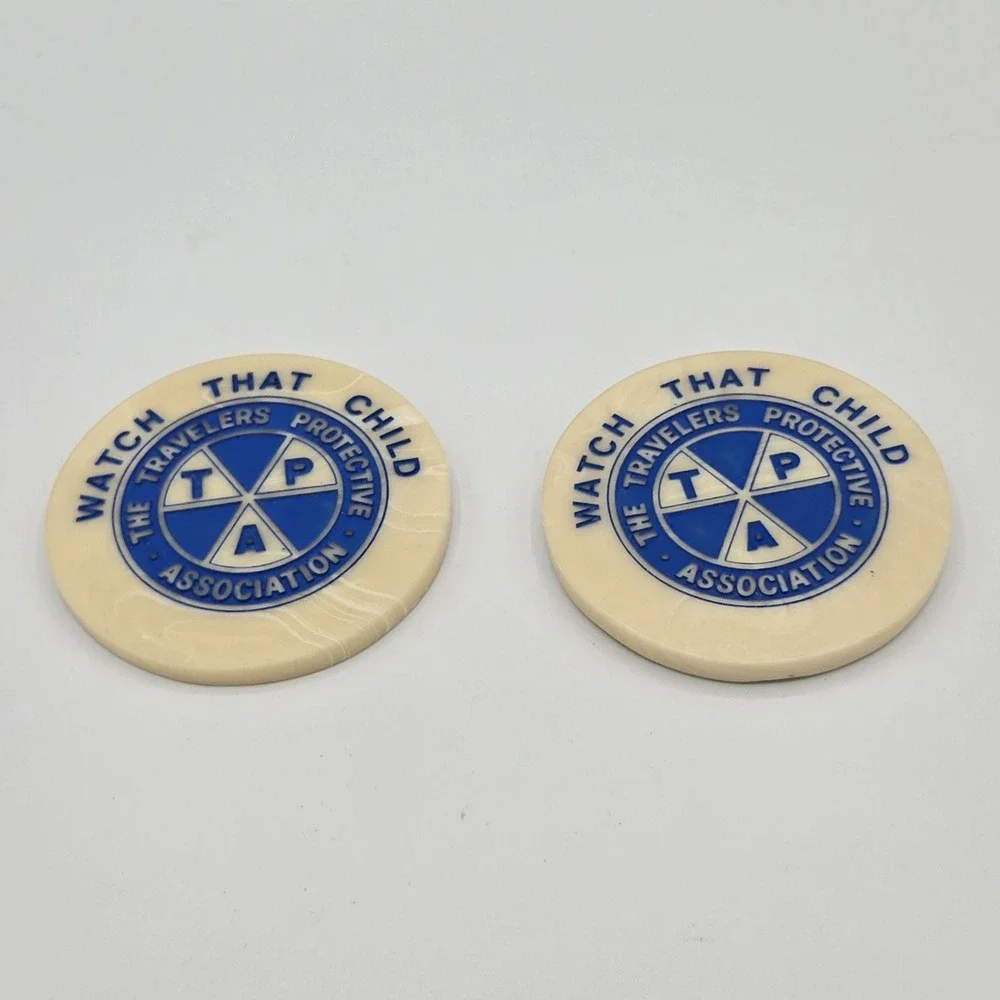 Vtg TPA Coasters Watch That Child The Travelers Protective‎ Association Vintage